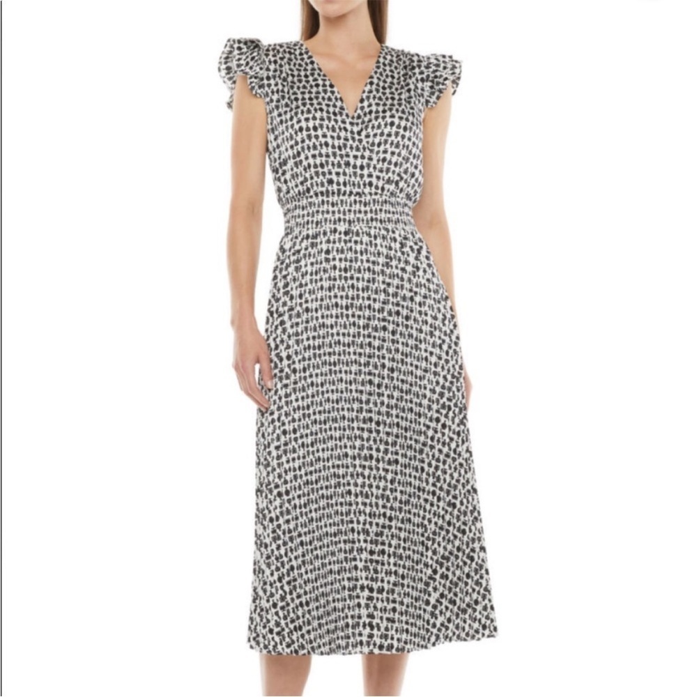 Ryegrass Flutter Sleeve Blouson Dress - Perfume bottle Print - Womens XL - NEW
